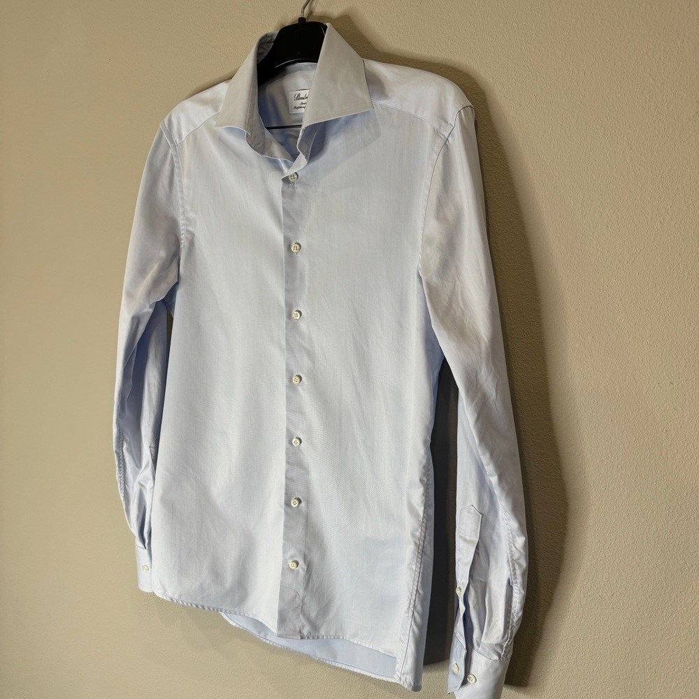 Stenströms Slimline Light Blue Twill Shirt Men’s 15 38 - Picture 2 of 9